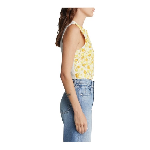 & Other Stories Embroidered Floral Linen & Cotton Crop Top - Picture 5 of 10